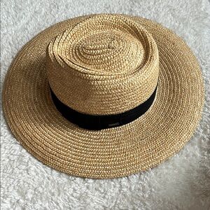 Brixton Joanna Natural Straw Hat with Black Band